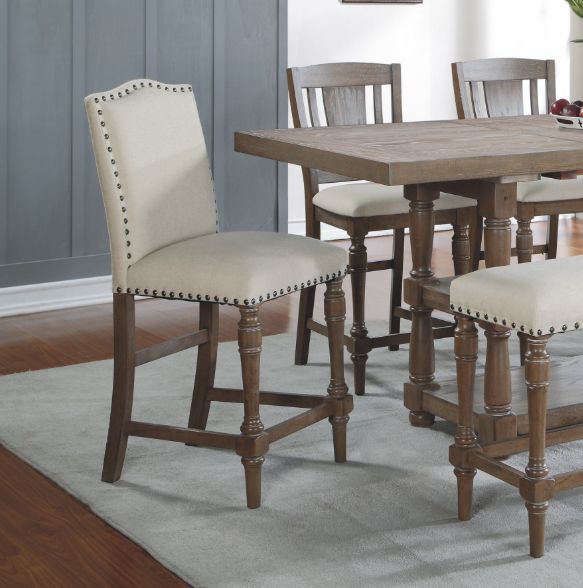 Winners Only® Xcalibur Espresso/Oatmeal Upholstered Bar Stool-1