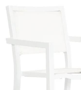 Sunset West Naples Satin White Fabric/Metal Outdoor Bar Stool-1