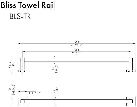 ZLINE Bliss Matte Black Towel Bar-1