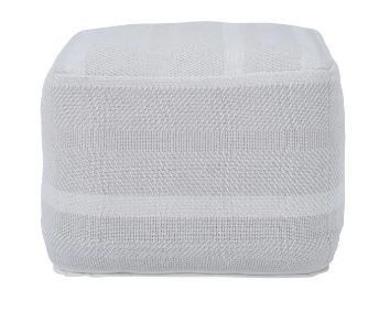 Renwil® Renaud Ivory/Light Grey Pouf-1