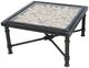 A & B Home Arabesque Glass Top Square Cocktail Table with Black Cross Legs-0