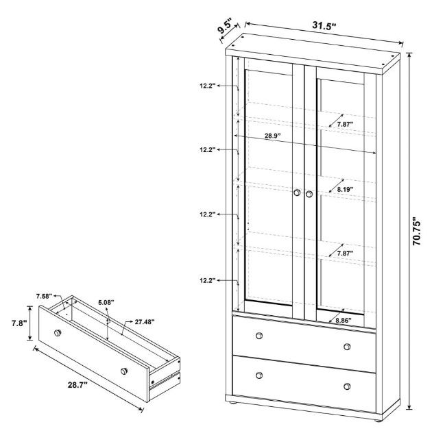 Coaster® Hawthorne Black 2-Door Accent Cabinet-3