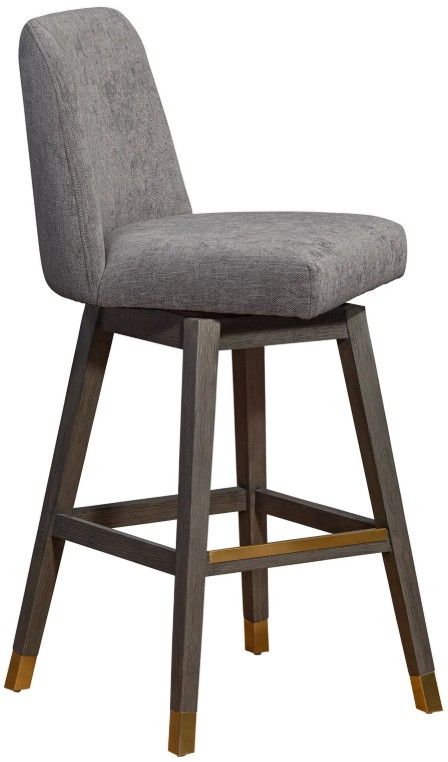 Armen Living Amelia 2-Piece Gray Oak/Mocha Swivel Barstool Set-3