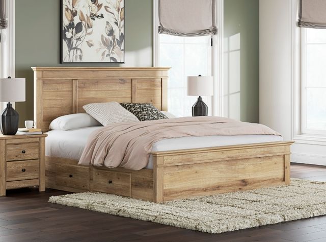 Signature Design by Ashley® Fenderport Tan King Storage Platform Bed-1