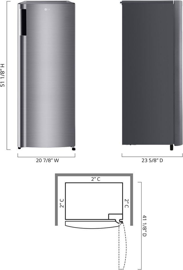 LG 5.8 Cu. Ft. Platinum Silver Single Door Freezer-11