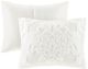 Olliix by Madison Park White King/California King Viola 3 Piece Tufted Cotton Chenille Damask Duvet Cover Set-1