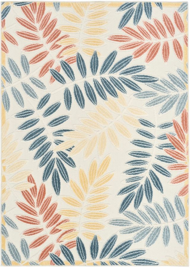 Nourison Home™ Aloha Ivory Blue 5'x8' Area Rug-0