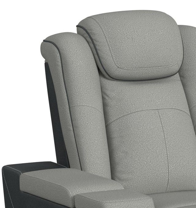 Elements International Lantana Charcoal/Rocky Cement Power Motion Reclining Sofa-3