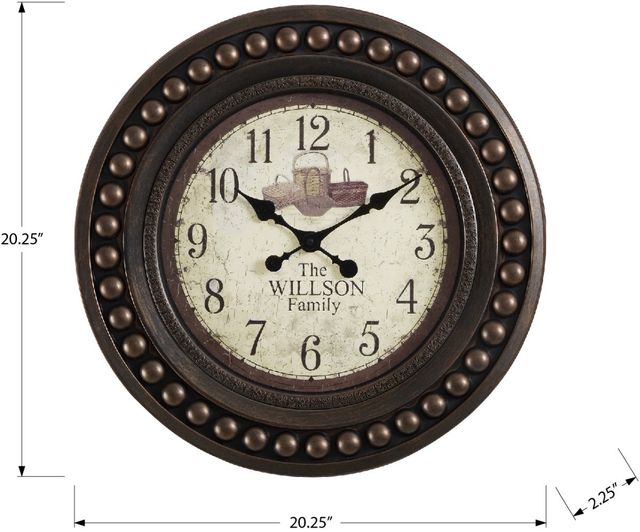 Monarch Specialties Inc. Antique Brown 20" Wall Clock-3