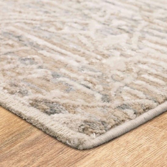 Karastan® Solitude Mandawa Cream Dark Grey 3' x 7' Runner Rug-1