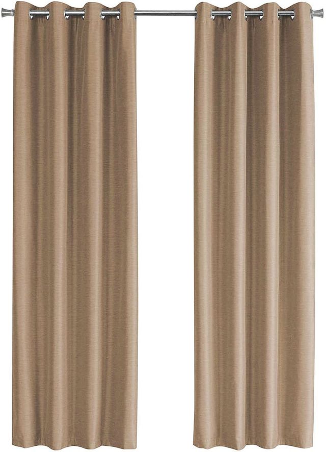 Monarch Specialties Inc. 2-Piece Brown 52" x 95" Solid Blackout Curtain Panel Set-0