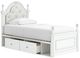 Signature Design by Ashley® Kozlani White Youth Twin Upholstered Panel Storage Bed-3