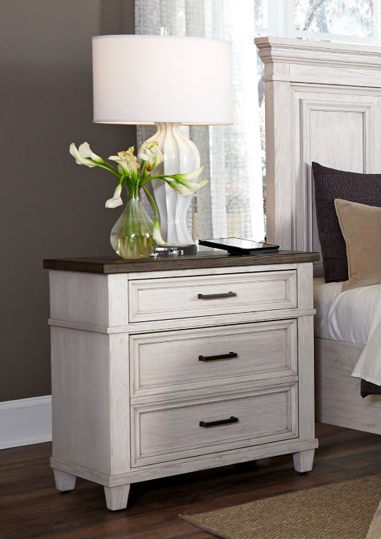 aspenhome® Caraway Aged Ivory 2-Drawer Nightstand-1
