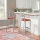 Linon Kara 2-Piece Rust/Silver Vinyl Barstool-1