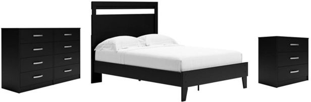 Signature Design by Ashley® Finch 3-Piece Black Full Panel Platform Bed Set-0