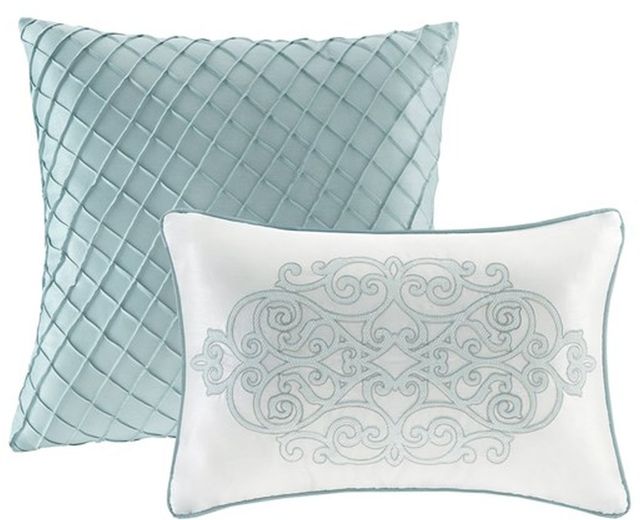 Olliix by Madison Park Lavine 12 Piece Blue King Complete Bed Set-1