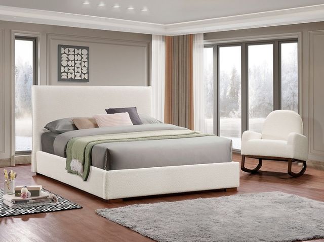 IFDC Beige/Cream Youth Double Platform Bed-1