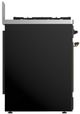 Ilve® Majestic III 30" Glossy Black Pro Style Dual Fuel Liquid Propane Range with 5 Black Brass Burners and Burnished Trim-4