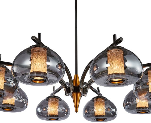 Michael Amini® Ember Black/Gold 8-Light LED Chandelier-4