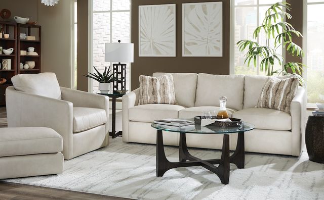 Craftmaster® Customizable CM Leather High Sloping Track Arm Sofa-1
