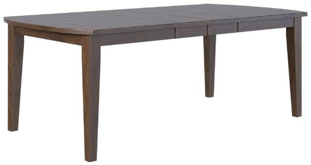 Country View Woodworking Customizable Bakersfield Elm Top 38" Dining Table with 2-Leaves and Brown Maple Base-0