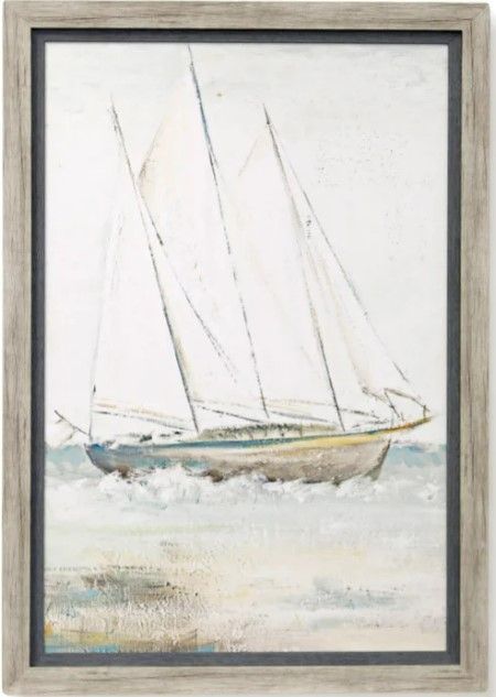 Stylecraft Sailing Away II Gray/Off-White Wall Art-0
