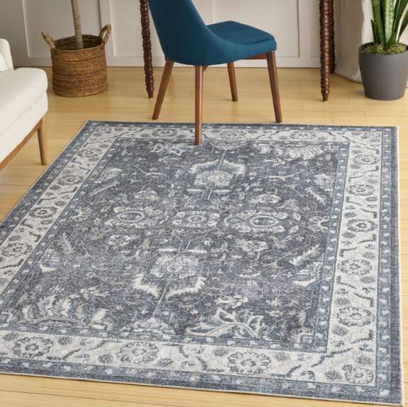 Nourison Home™ Astra Machine Washable Slate 5'x7' Area Rug-1