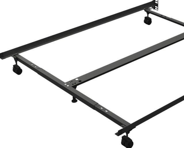 Rize Home Deluxe Queen/King/California King Double Rail Center Support Bed Frame with Rug Rollers and 6 Legs-1