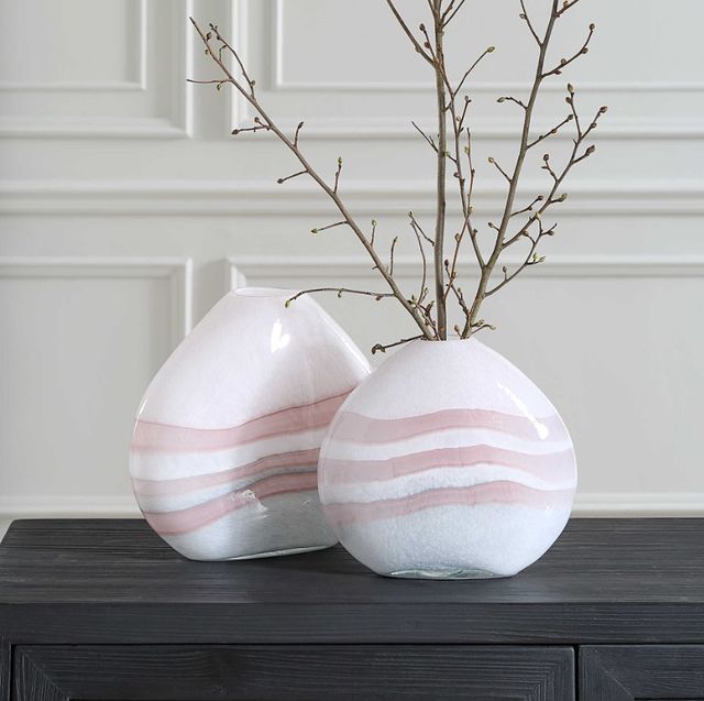 Uttermost® Blush 2-Piece White Swirl Vase Set-2
