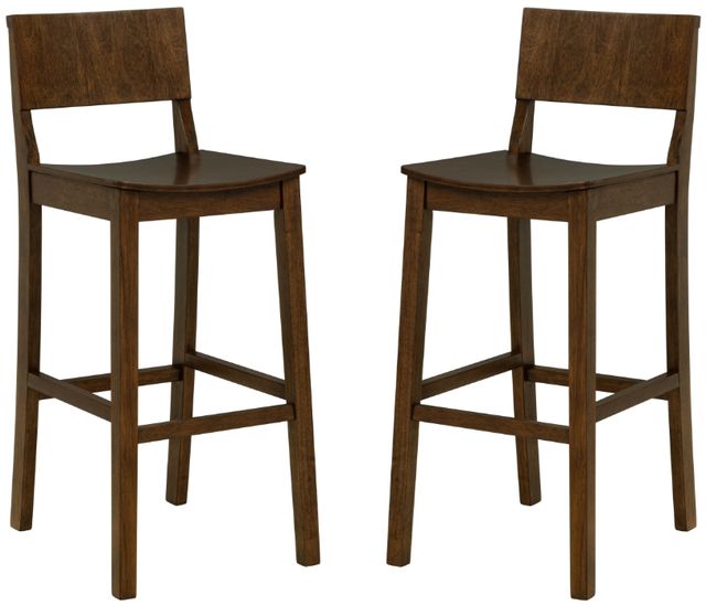 Linon Kentucky 2-Piece Walnut Barstool Set-0
