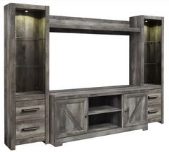 Signature Design by Ashley® Wynnlow 4-Piece Rustic Gray Entertainment Center