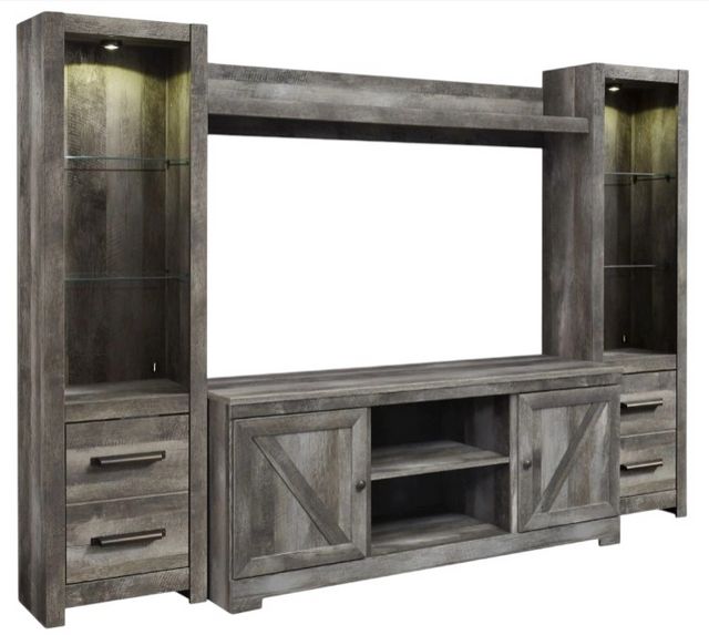 Signature Design by Ashley® Wynnlow 4-Piece Rustic Gray Entertainment Center-0