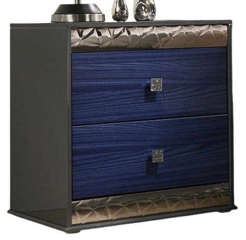 Furniture of America® Morcote Ash Gray/Indigo Blue Nightstand-0