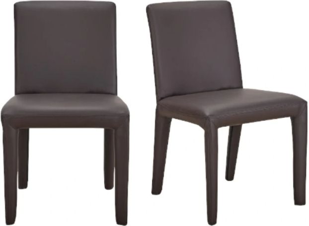 Moe's Home Collection Monte 2-Piece Dark Brown Dining Side Chair Set-2