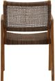 Dovetail Furniture Camilla 2-Piece Light Brown Wicker and Teak Wood Outdoor Dining Chair Set-2