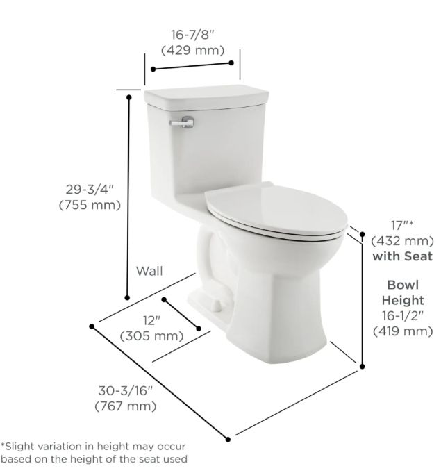 American Standard Townsend® VorMax® White One-Piece Chair Height Elongated Toilet with Seat 1.28 gpf/4.8 Lpf-3