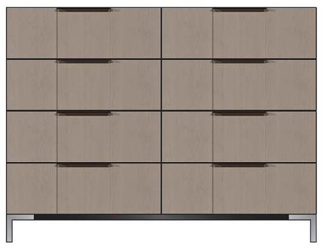 Country View Woodworking Customizable American Modern 56" 8-Drawer Black Bar Metal Legs Dresser-0