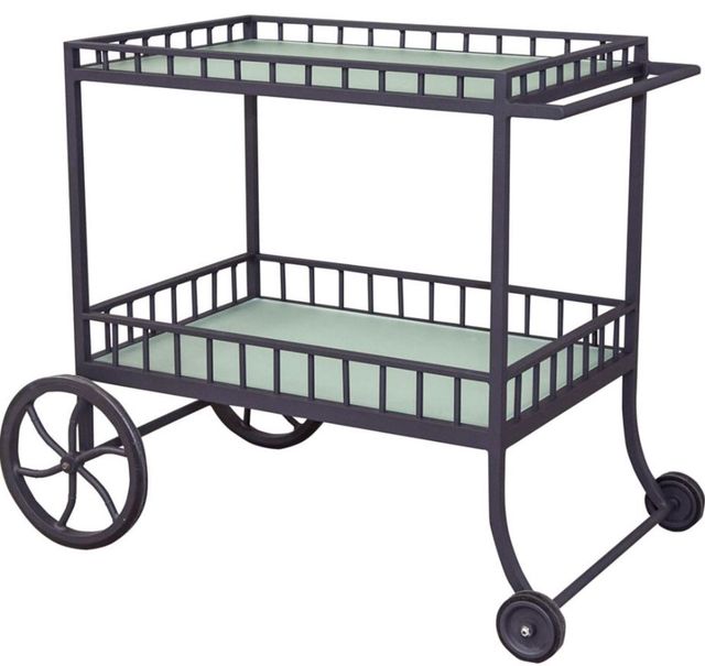 Lane Venture® Winterthur Estate Obsidian Black Bar Cart with Wheels-0