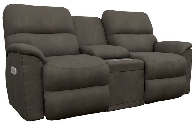 La-Z-Boy® Brooks Slate Power Reclining Loveseat with Console, Headrest, and Lumbar-0