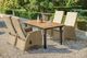 Furniture of America® Mackay Natural Teak Wood Outdoor Patio Dining Table with Gunmetal Base-1
