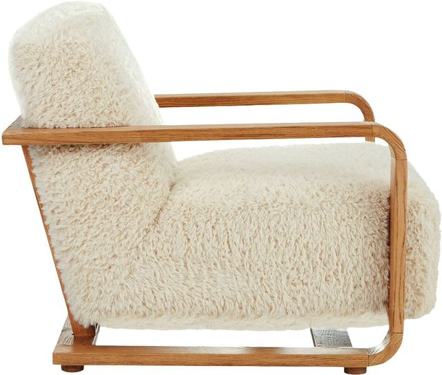 Moe's Home Collection Eckersley Cream Faux Fur Lounge Chair-2