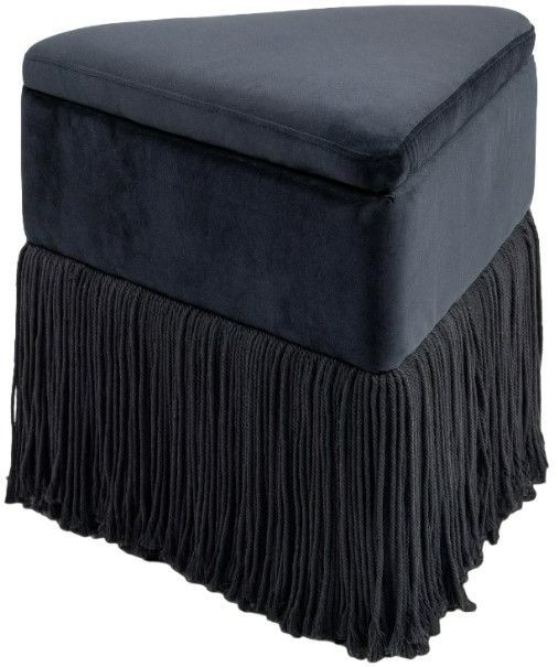 Meridian Furniture Trivoli Black Velvet Ottoman-0
