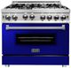ZLINE 36" Stainless Steel/Blue Gloss Pro Style Gas Range-0