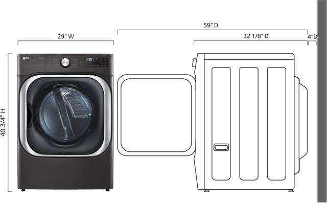 LG 9 Cu. Ft. Black Steel Vented Gas Dryer-1