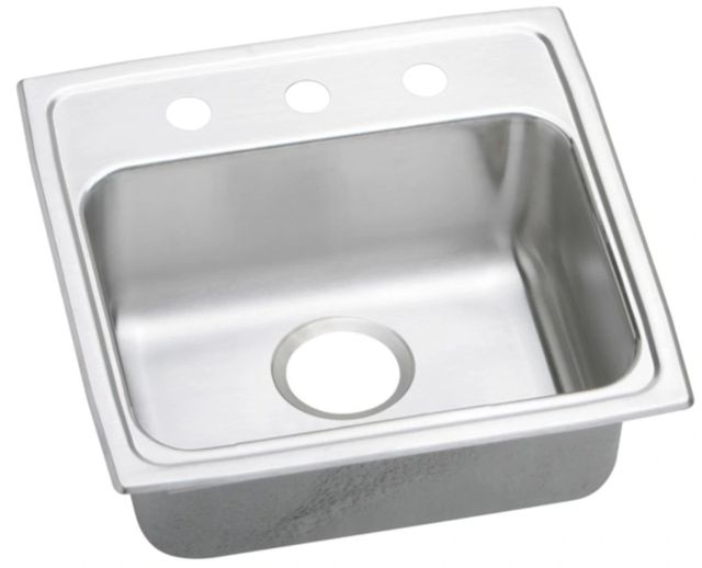 Elkay Lustertone® Classic Lustrous Satin Stainless Steel 20" x 19" x 6" 1-Hole Single Bowl Drop-in ADA Sink with Quick-Clip-0