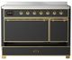 Ilve® Majestic III 48" Graphite Matte Pro Style Induction Range with Solid Door and Brass Trim-2