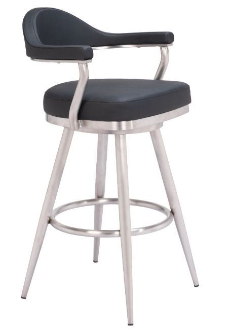 Zuo® Modern Vagur Black Swivel Barstool-0