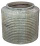 A & B Home Distressed Green 17" Ridged Cement Planter-0