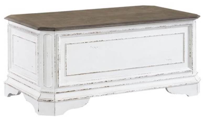 Liberty Furniture Magnolia Manor Antique White/Weathered Bark Storage Trunk