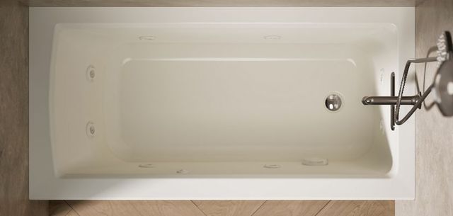 KOHLER® Archer® Biscuit 60" x 30" Heated Whirlpool Bath Right Drain-4